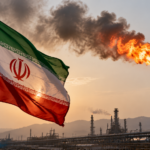 Iranska vlajka nad ropnou rafineriou 1