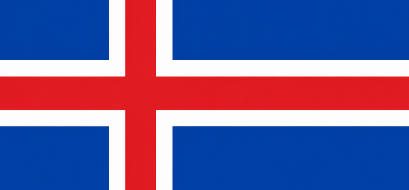 Islandska vlajka v cistom grafickom style