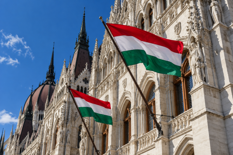 Madarsky parlament pod vlajkami