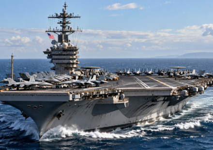 Modern Aircraft Carrier at Sea