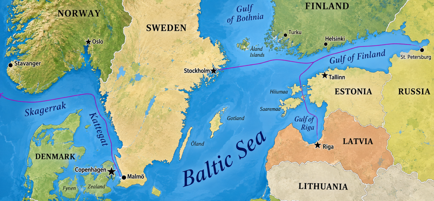 Politicka mapa Baltskeho mora a okolia