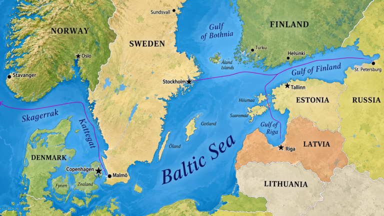 Politicka mapa Baltskeho mora a okolia