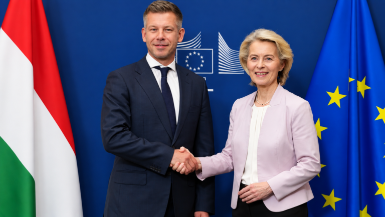 Slavnostne diplomaticke podanie ruk pri vlajkach