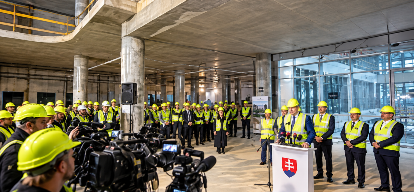 Tlacova konferencia na stavenisku